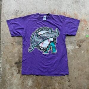 Arizona Diamondbacks MLB Baseball ~ Logo 7 Adult M 1997 Purple Vtg 90s